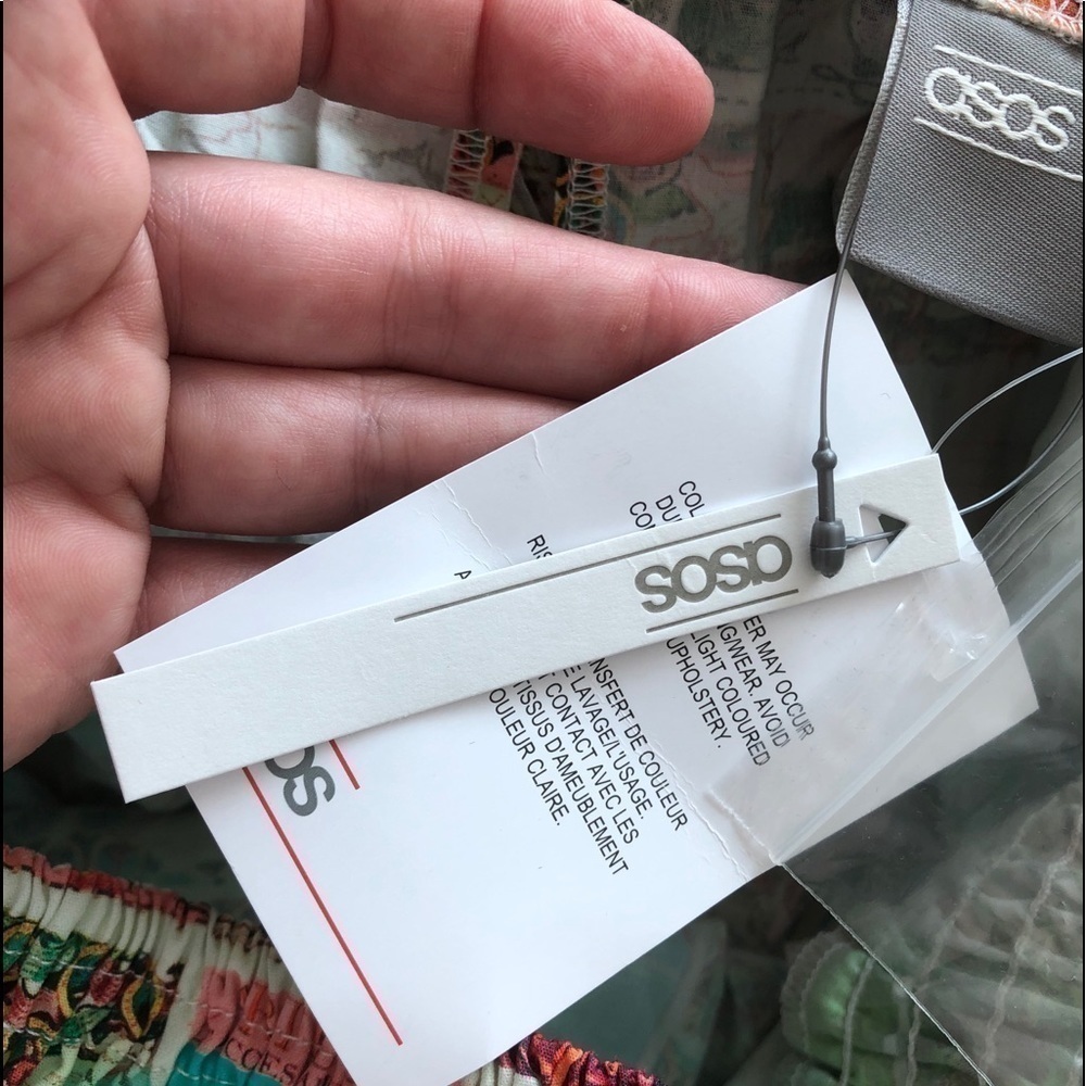 ASOS Off Shoulder Dress In Postcard And Stripe Print - Picture 15 of 16